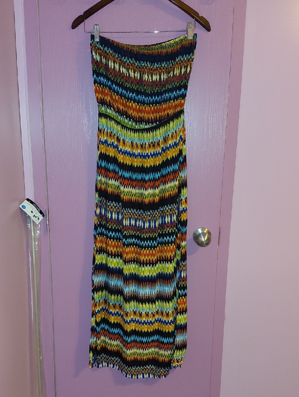 EUC Espresso Black Multicolor Chevron Tube Maxi